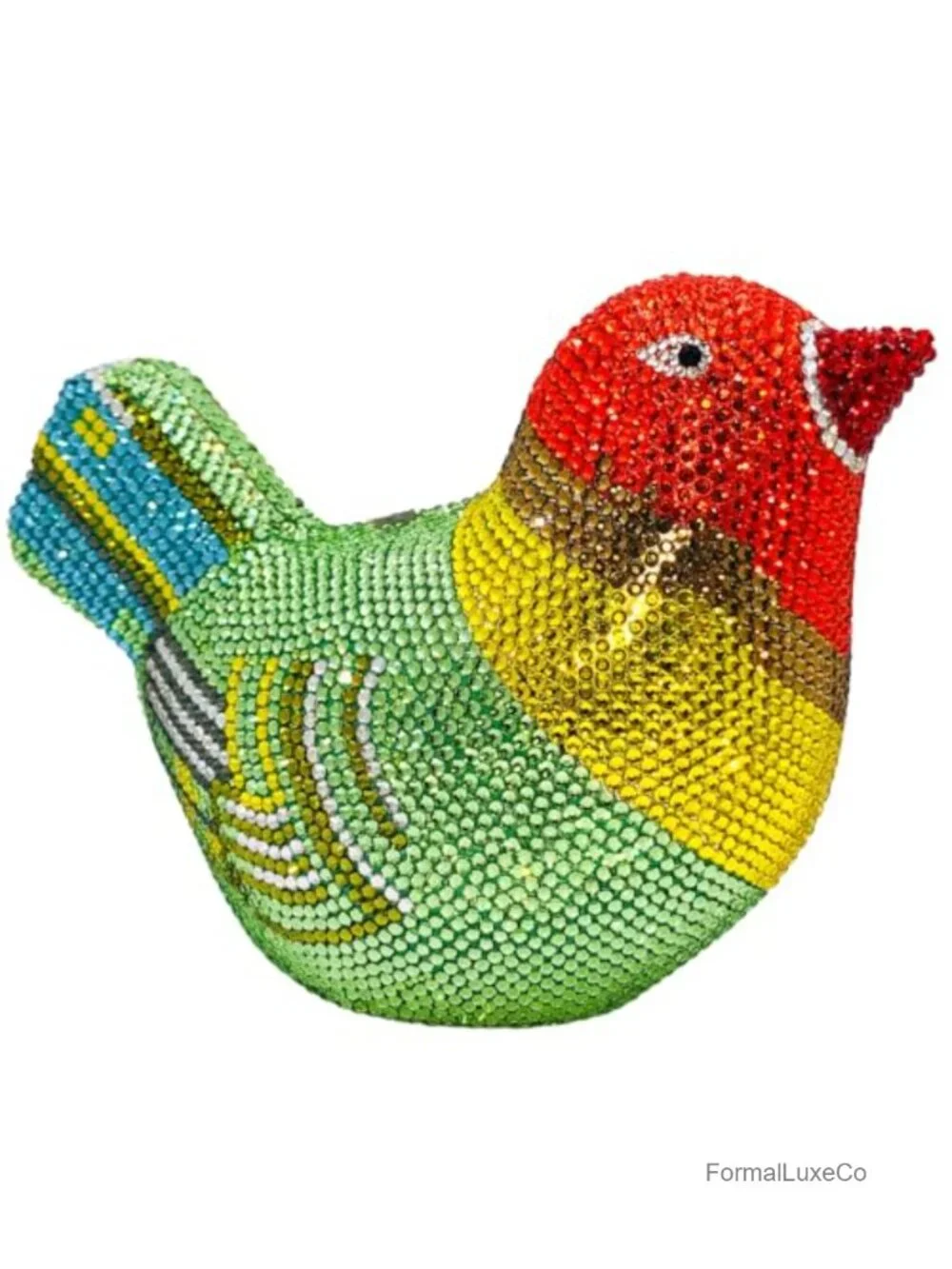 Crystal Bird Clutch Rhinestone Hardcase Evening Bag Dressy Party